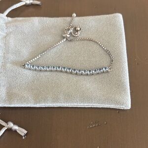 Elegant Silver Bracelet with Blue Stones